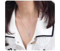 Stylish Leaf Designed Silver Necklace SPE-3670